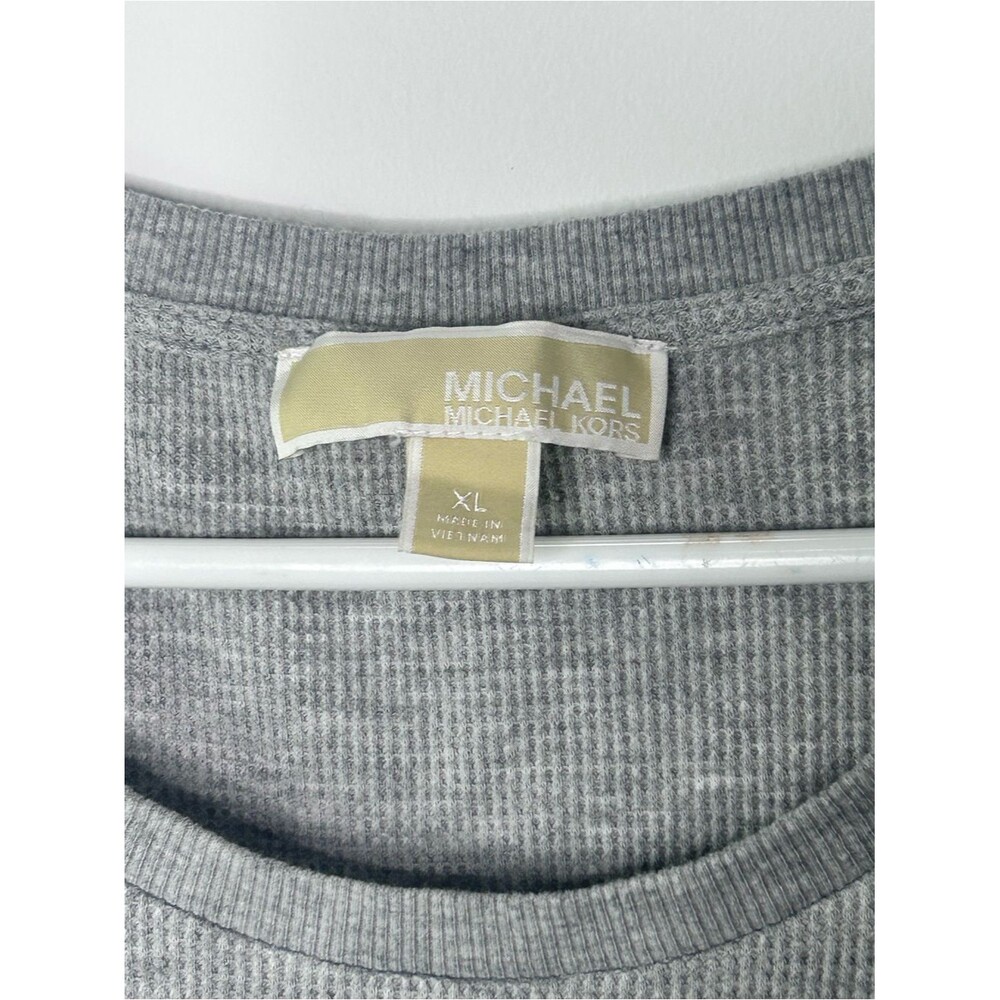 MICHAEL Michael Kors Gray Waffle Knit Sleeveless Tie Back Maxi Dress XL - Picture 7 of 10